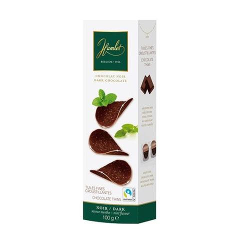 Tuiles de chocolat noir-menthe 100g