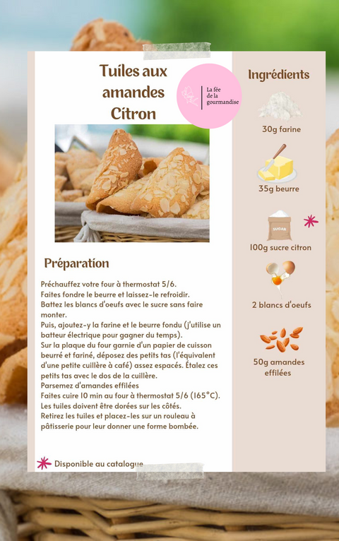 Tuiles aux amandes citron