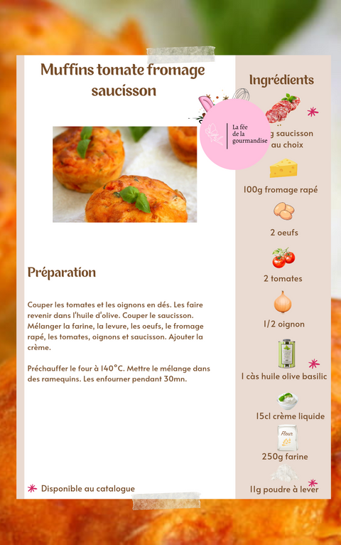 Muffins tomate fromage saucisson