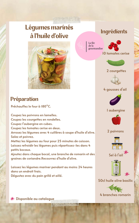Légumes marinés à l'huile d'olive
