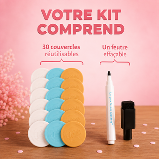 Lot de 30 couvercles avec marqueur