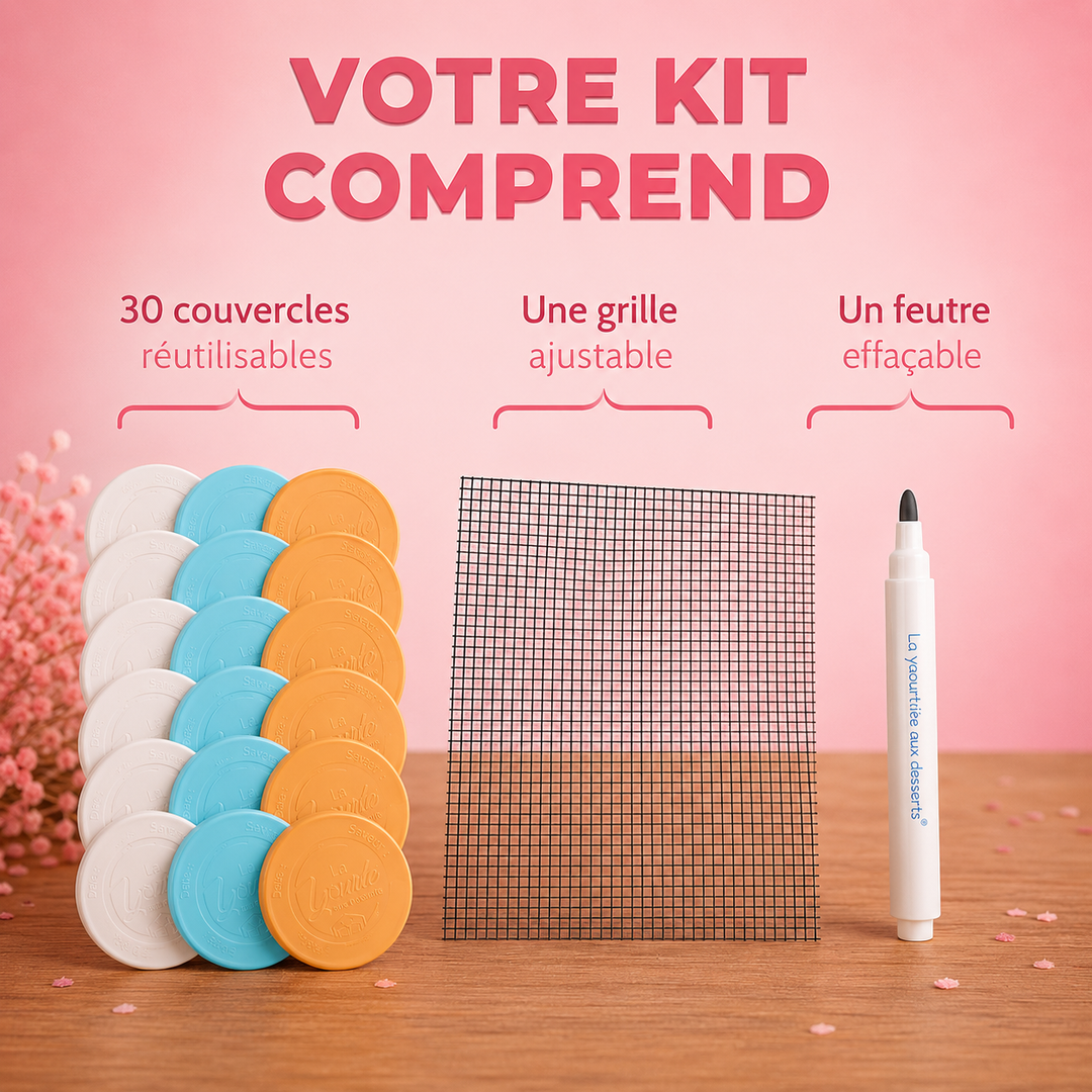 Lot de 30 couvercles + grille ajustable