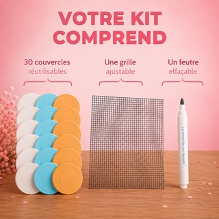 Lot de 30 couvercles + grille ajustable