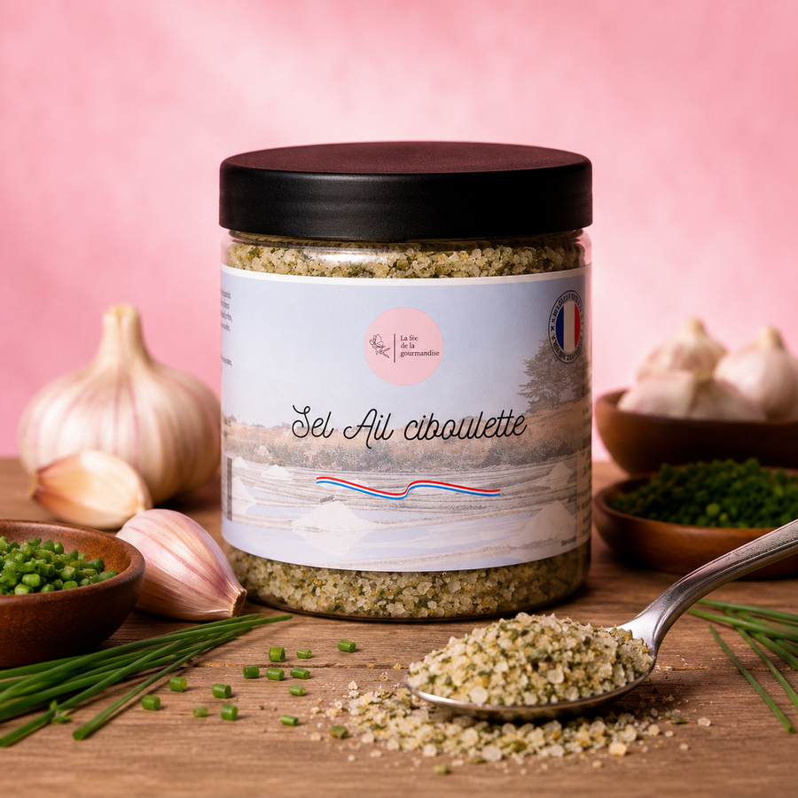 Sel aromatisés Ail ciboulette 250G en situation