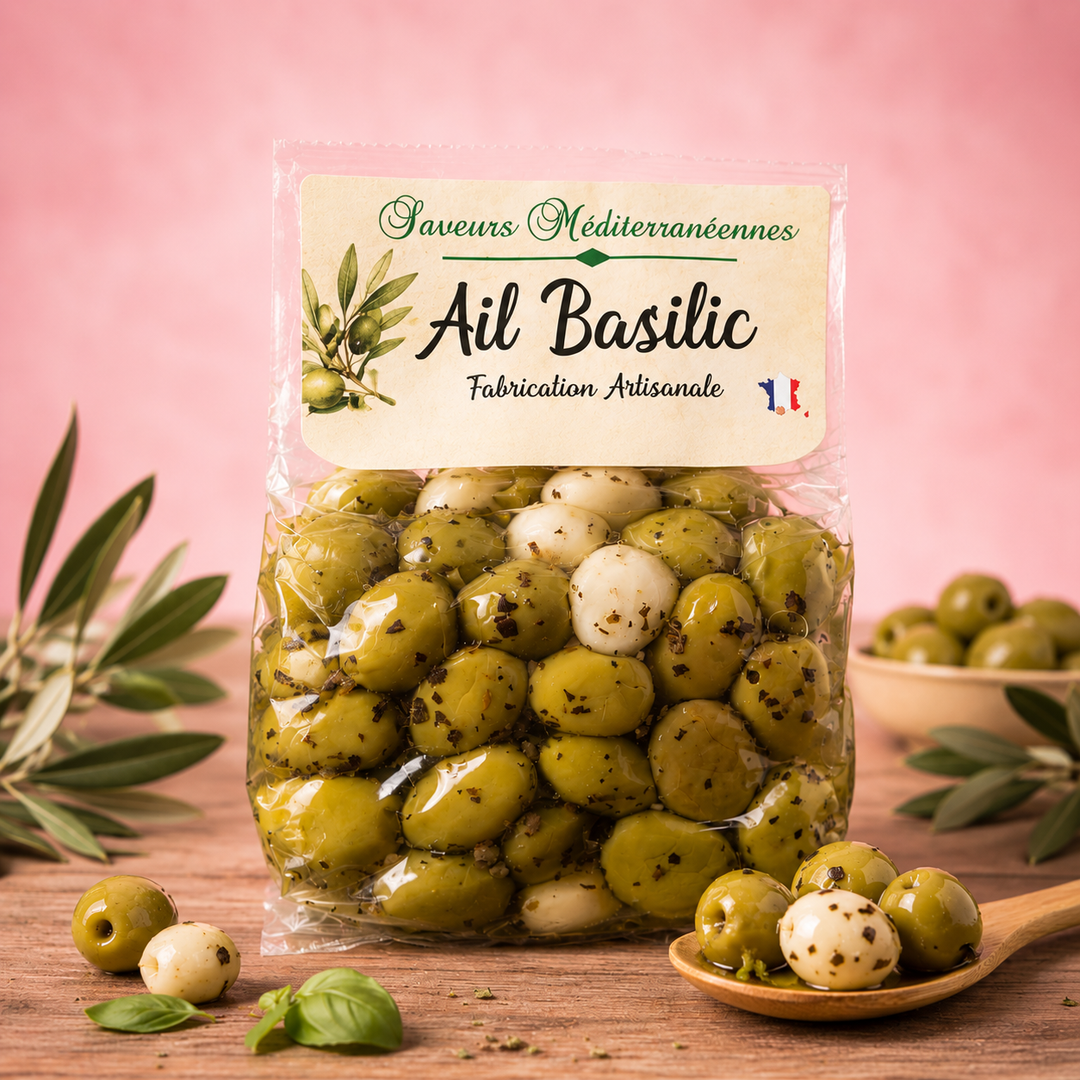 Olives Ail-Basilic 175G