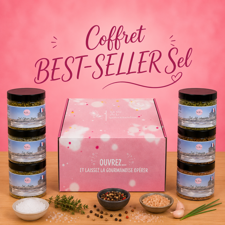 Coffret bestseller 6 pots de sels 250G en situation