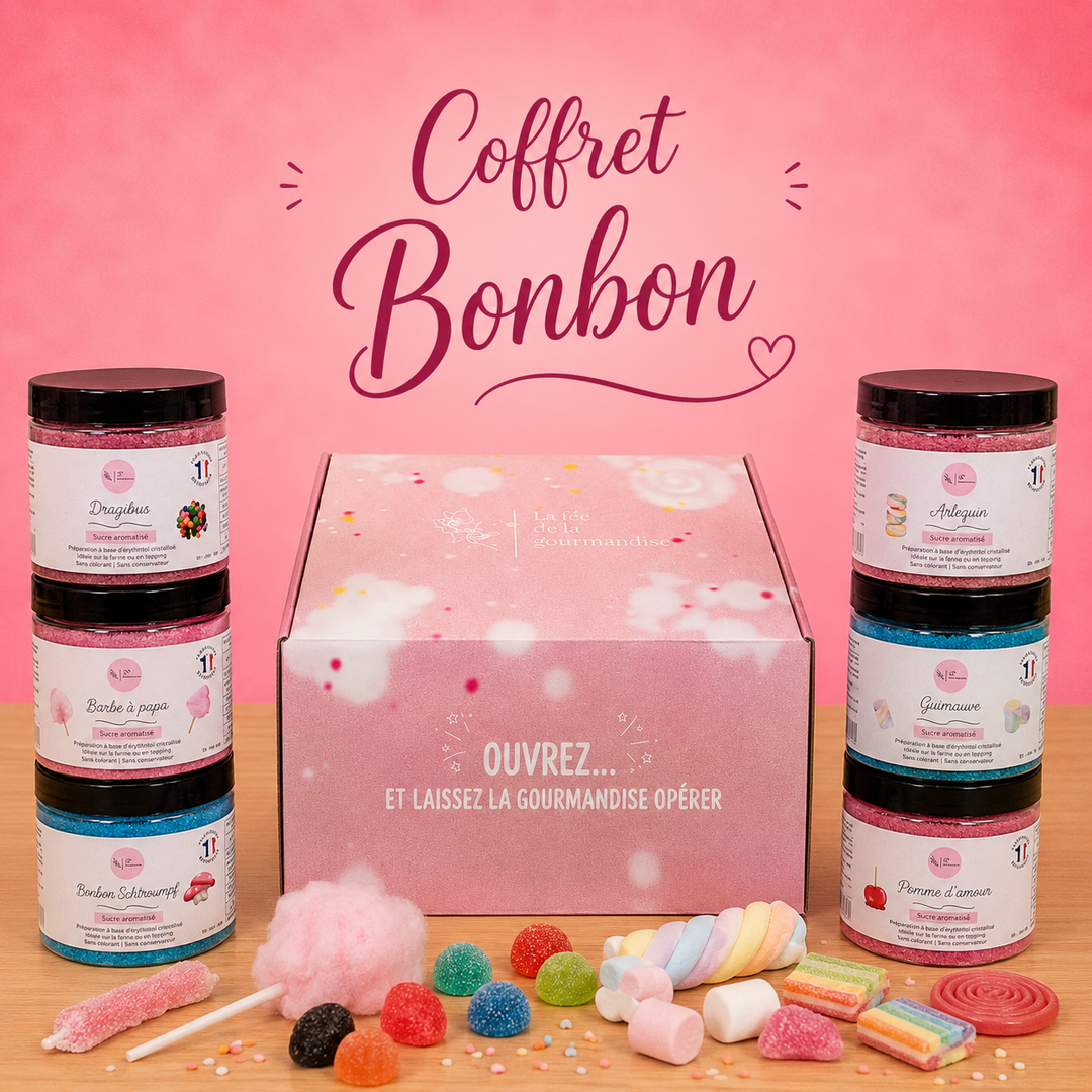 Coffret bonbon 6 pots de sucres 250G