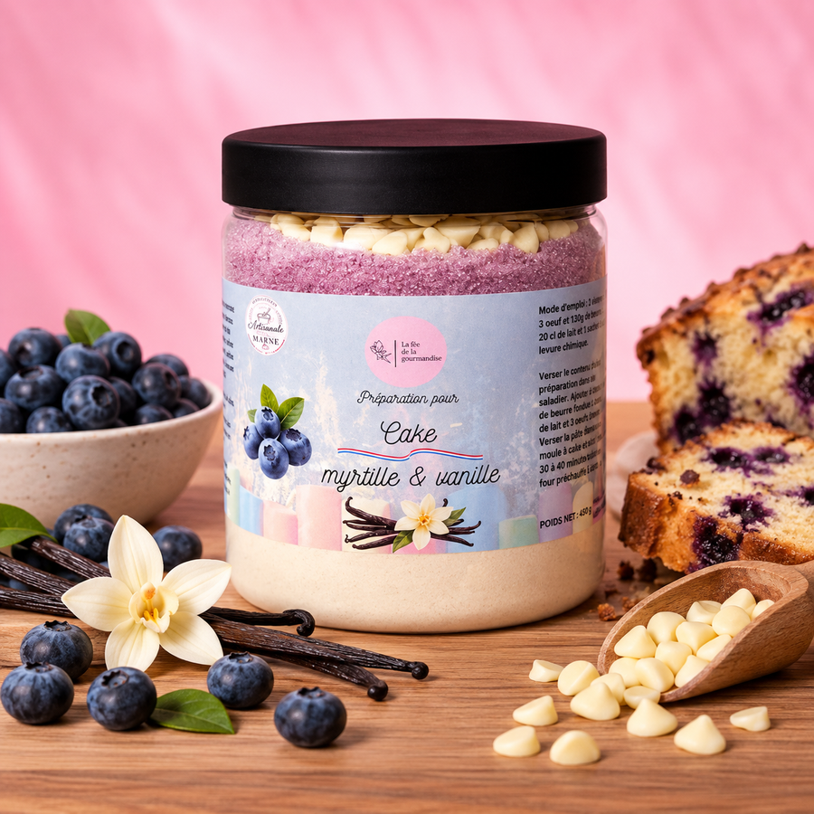 Cake Myrtille Vanille 460G en situation