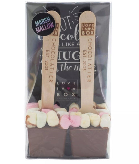 Lot de deux cuillères chocolat chaud guimauve