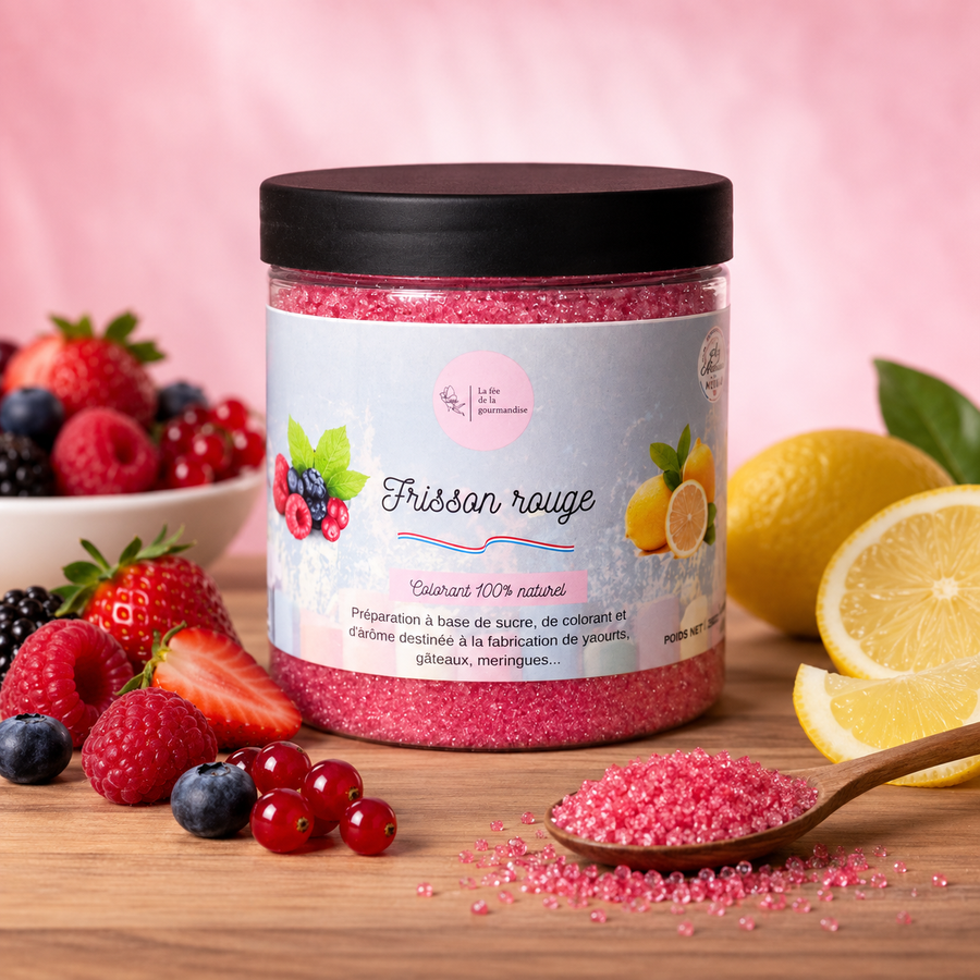 Sucre aromatisé Frisson Rouge en situation