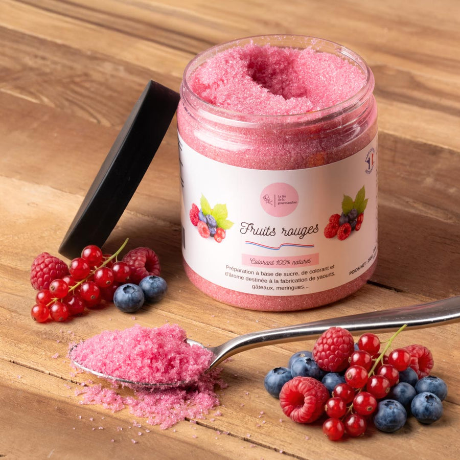 Sucre aromatisé fruits rouges en situation
