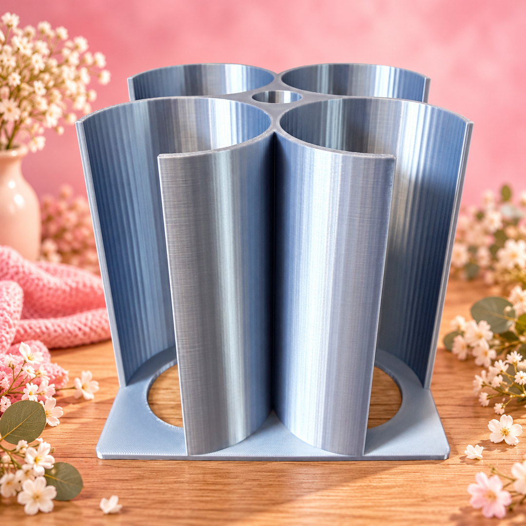 PRÉSENTOIR À SUCRES AROMATISÉS – GRIS ARGENTÉ – CAPACITÉ 8 POTS