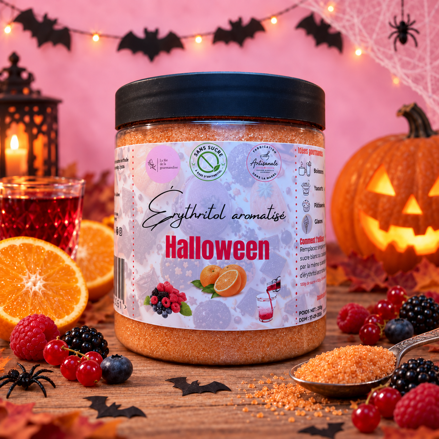 Érythritol Halloween (Orange, Grenadine & Fruits Rouges) en situation