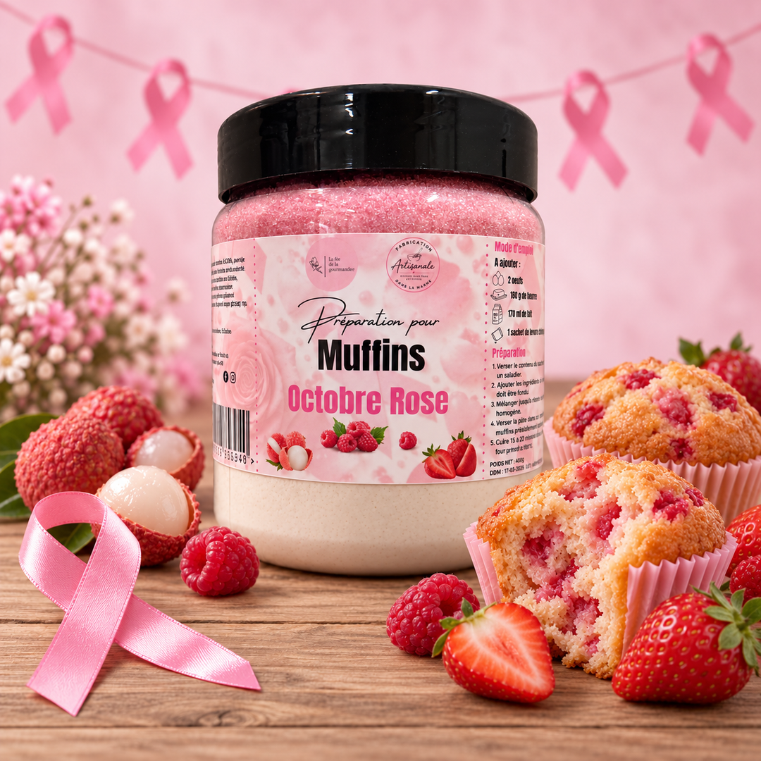 Muffins Octobre Rose 460G (Litchi, Framboise & Fraise)