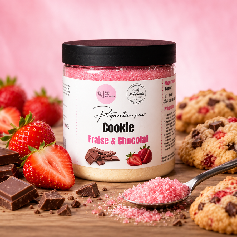 Cookies Fraise & Chocolat 230g en situation