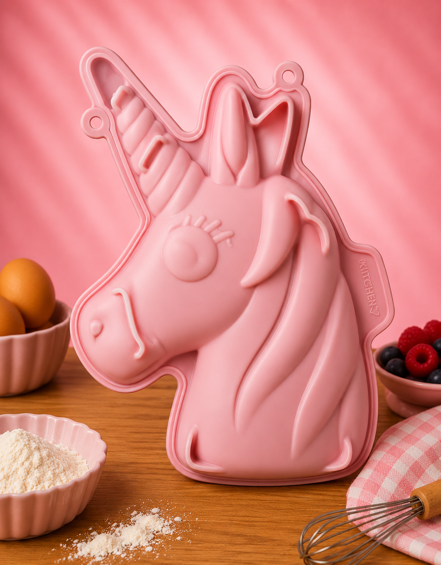 Moule à gâteau - Licorne 3D en situation