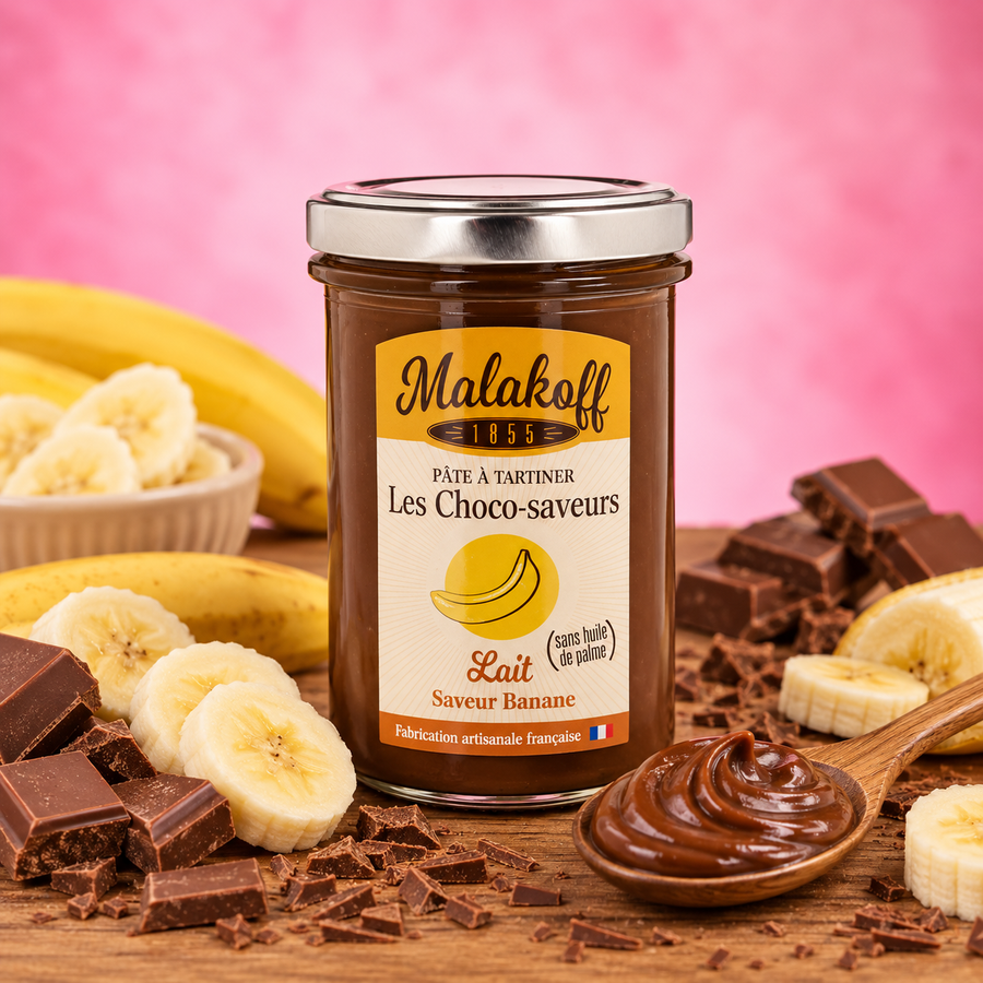 Pâte à tartiner Chocolat Banane 240g en situation