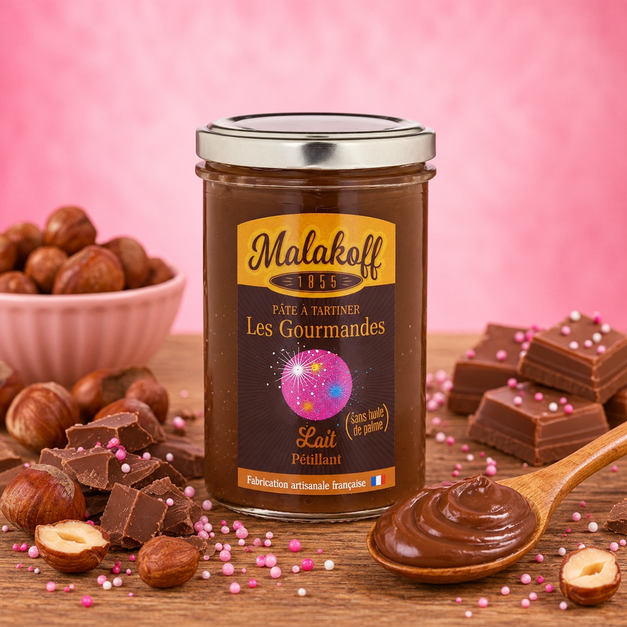 Pâte à tartiner Chocolat Pétillant (avec sucre carbonique) 240g en situation