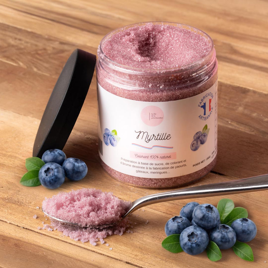 Sucre aromatisé Myrtille en situation