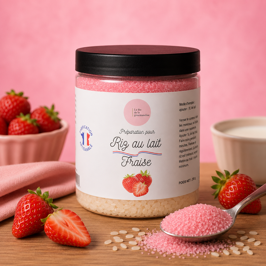 Riz au lait Fraise en situation