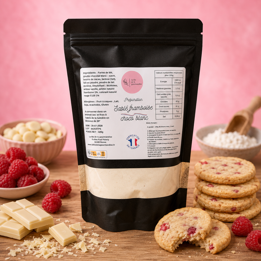Sablé framboise chocolat blanc