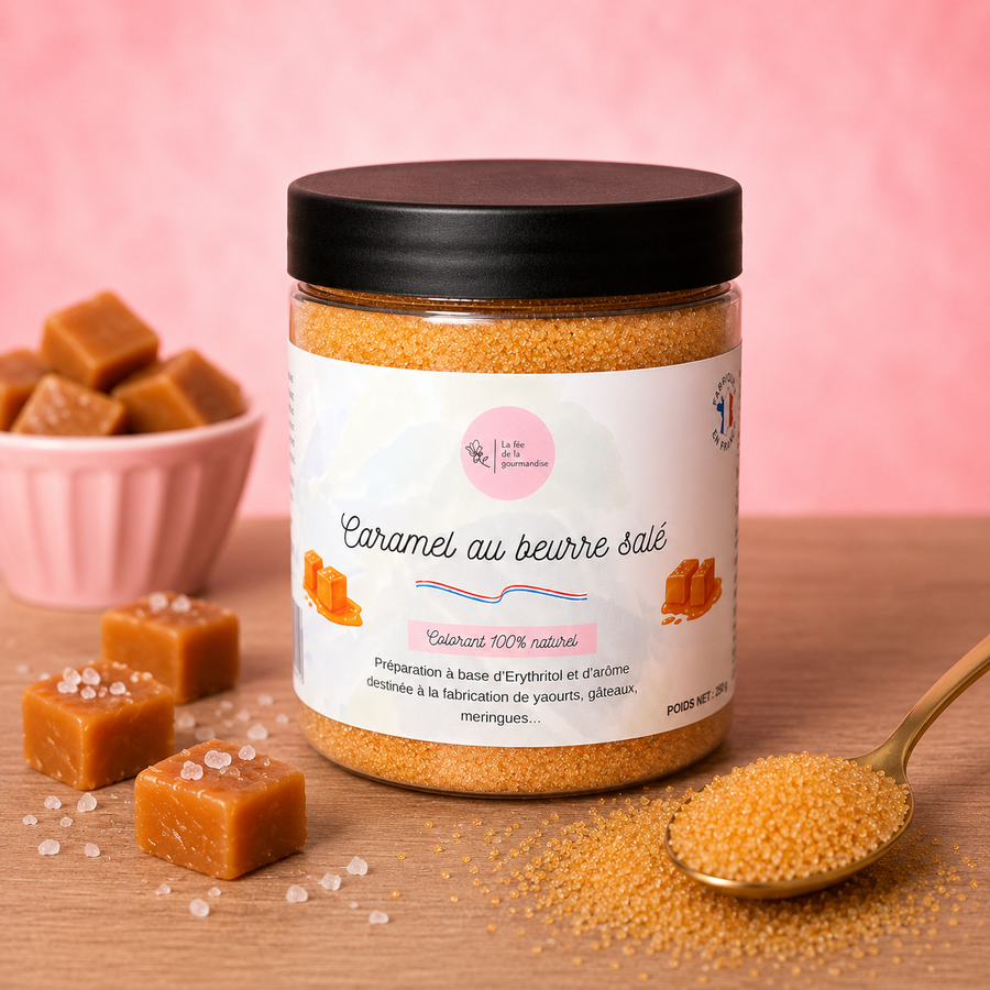 Érythritol Caramel au beurre salé 250G en situation