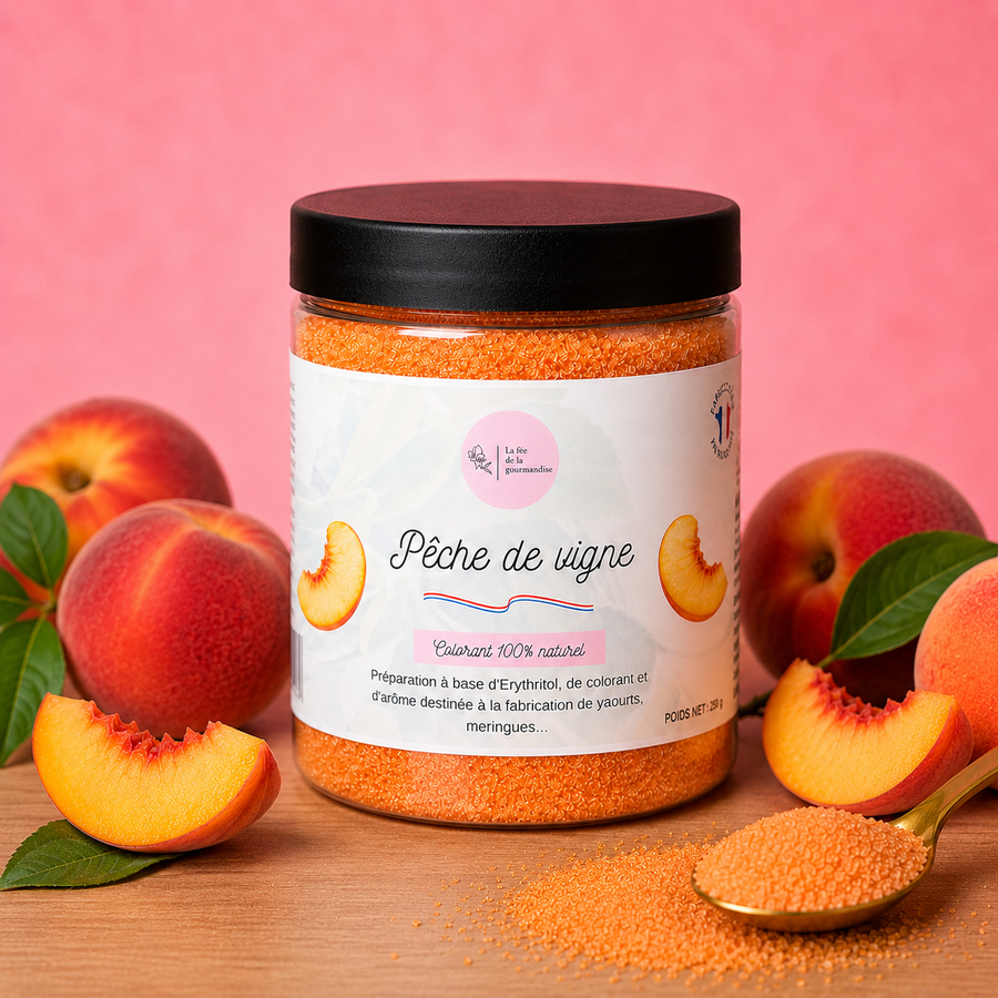 Érythritol Aromatisé Pêche de Vigne 250G en situation