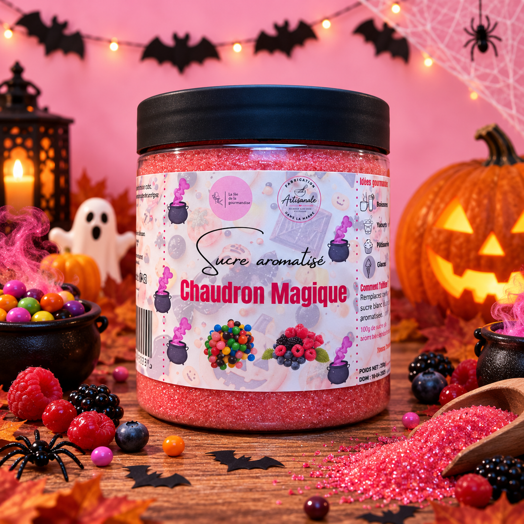 Sucre aromatisé Chaudron Magique (Bonbon type dragibus & fruits rouges) 250G