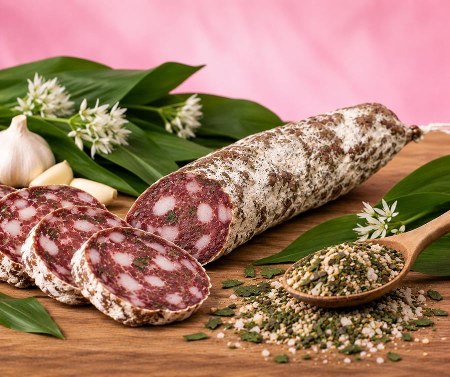 Saucisson Ail des ours (+/- 170G) en situation