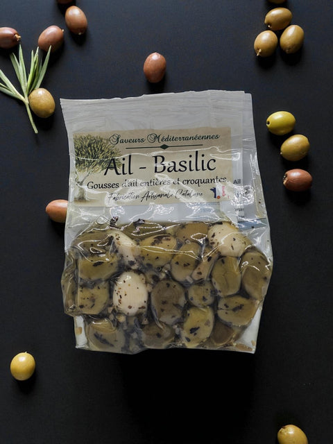 Olives Ail basilic 175G