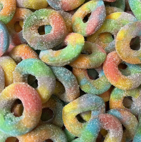 Anneaux multicolore acidulé 100G