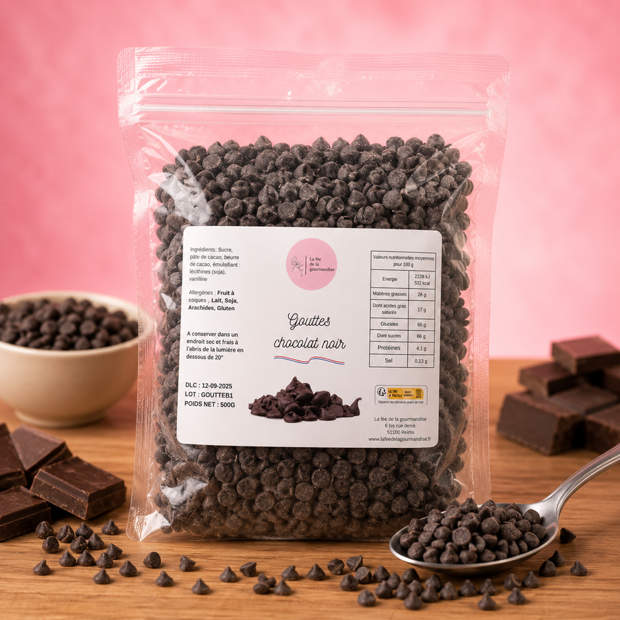 Gouttes chocolat noir 500G en situation