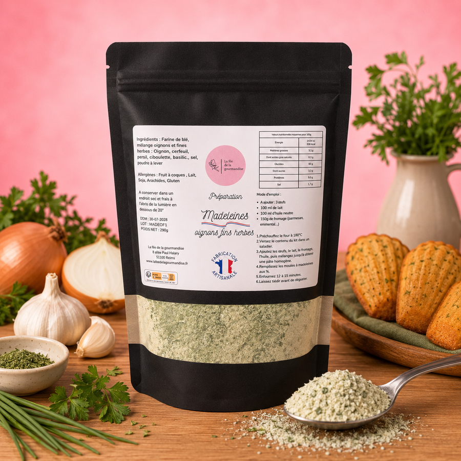 Madelaines oignons fines herbes en situation