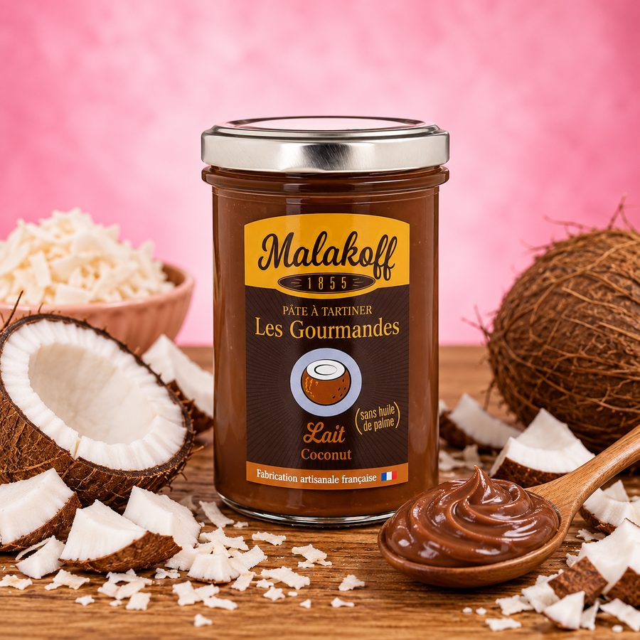 Pâte à tartiner Chocolat & Noix de Coco 240g en situation