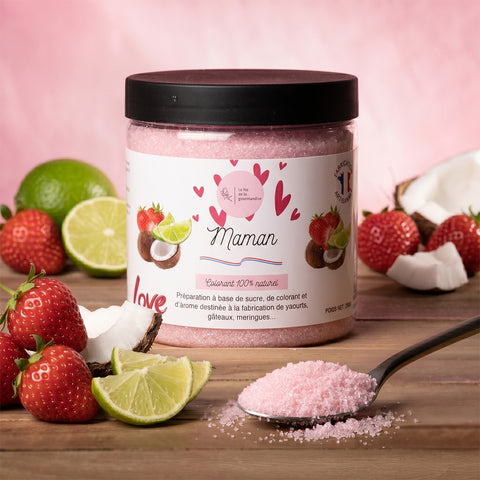 Sucre aromatisé Maman (Citron vert, noix de coco et fraise)