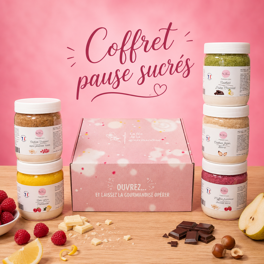 Coffret pause sucrée 5 préparations en situation