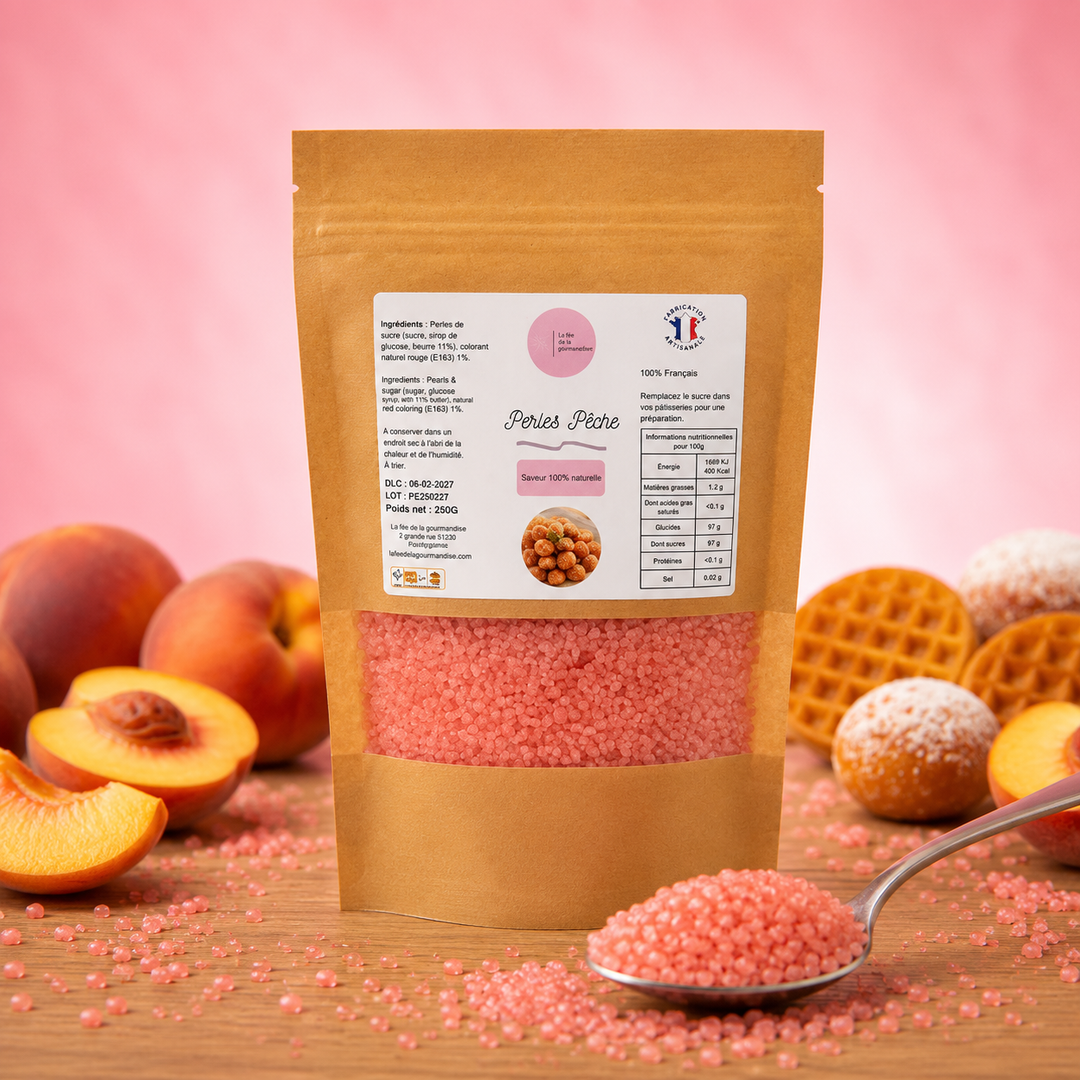 Perles de sucre aromatisé Pêche
