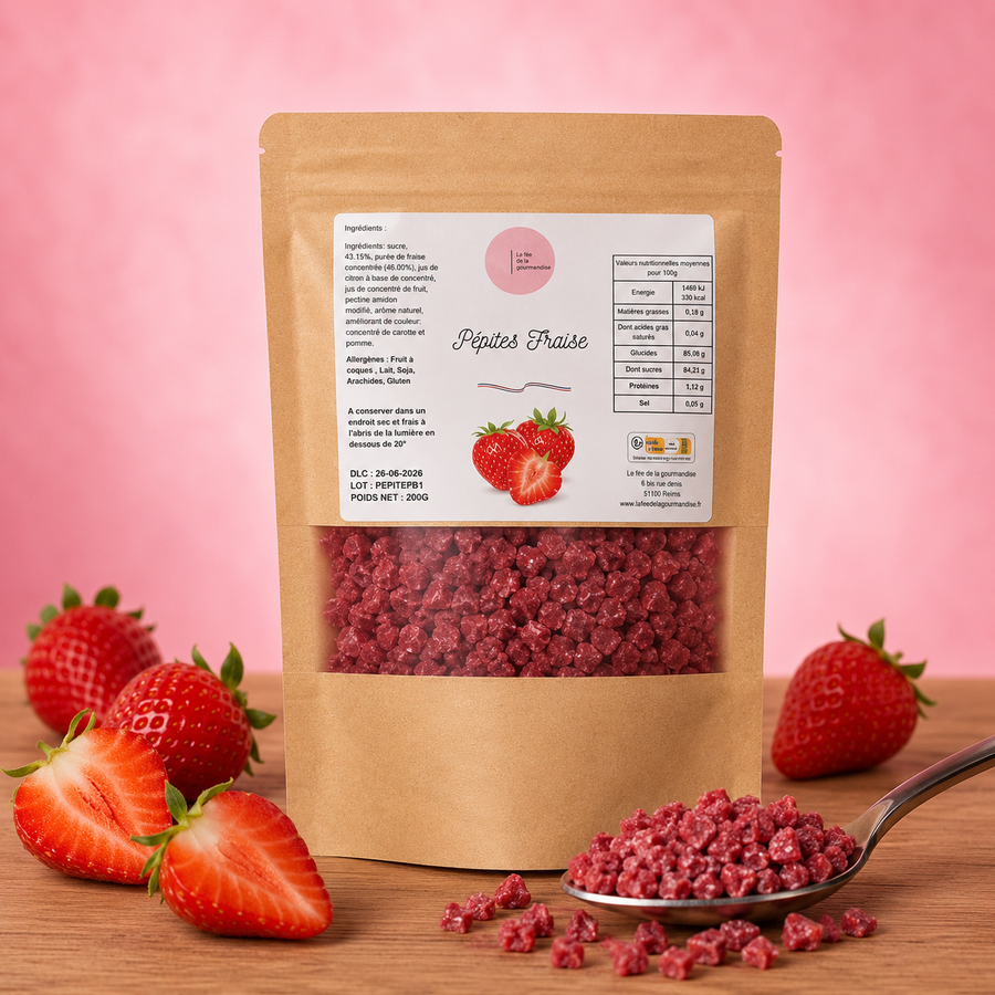 Pépites Fraise 200G en situation