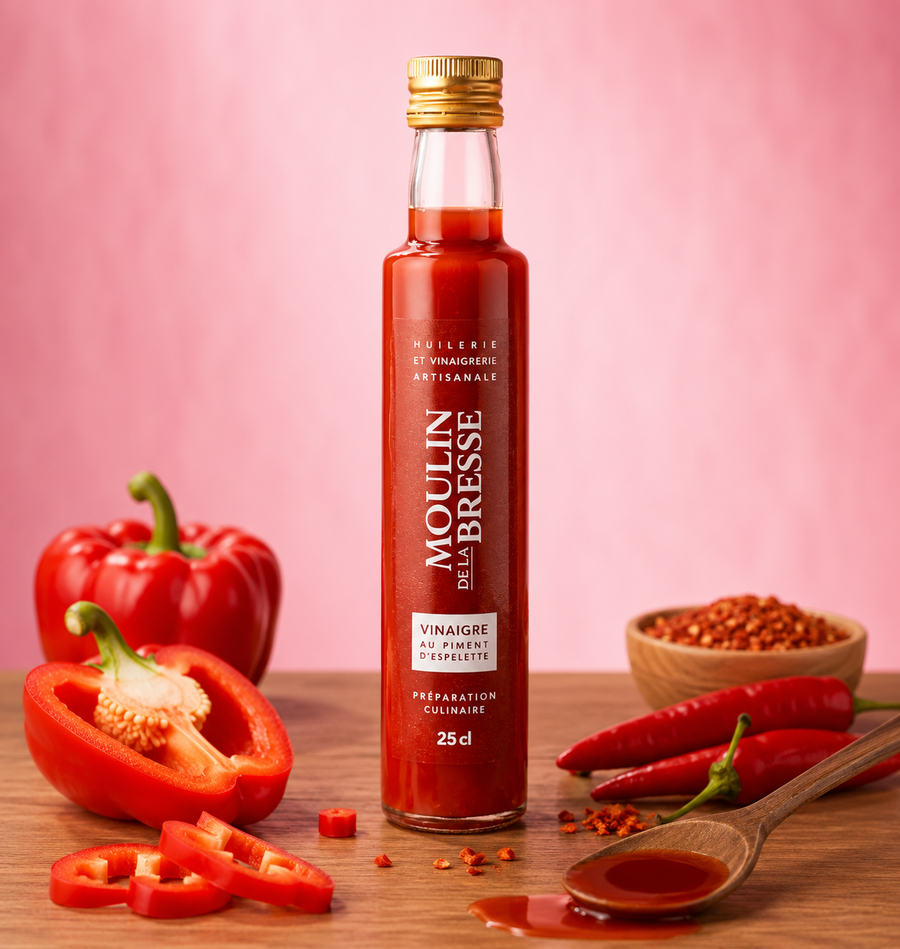 Vinaigre au piment d'Espelette 25cL en situation