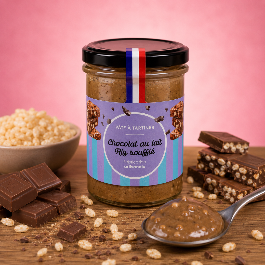 Pâte à tartiner chocolat au lait riz soufflé
