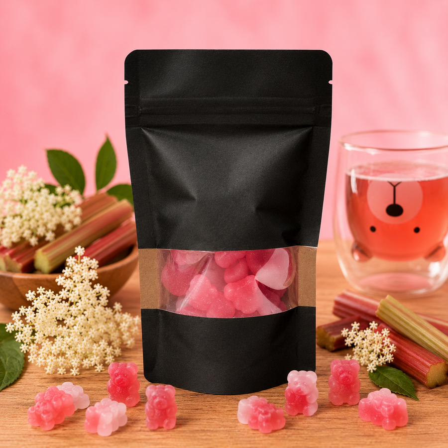 Ourson infusion Sureau Rhubarbe lot de 10 en situation