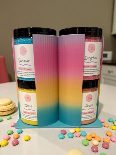 Présentoir 8 sucres Arc en ciel