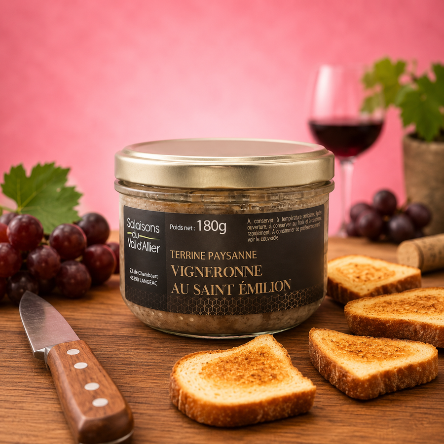 Terrine vigneronne au Saint Emilion 180G en situation