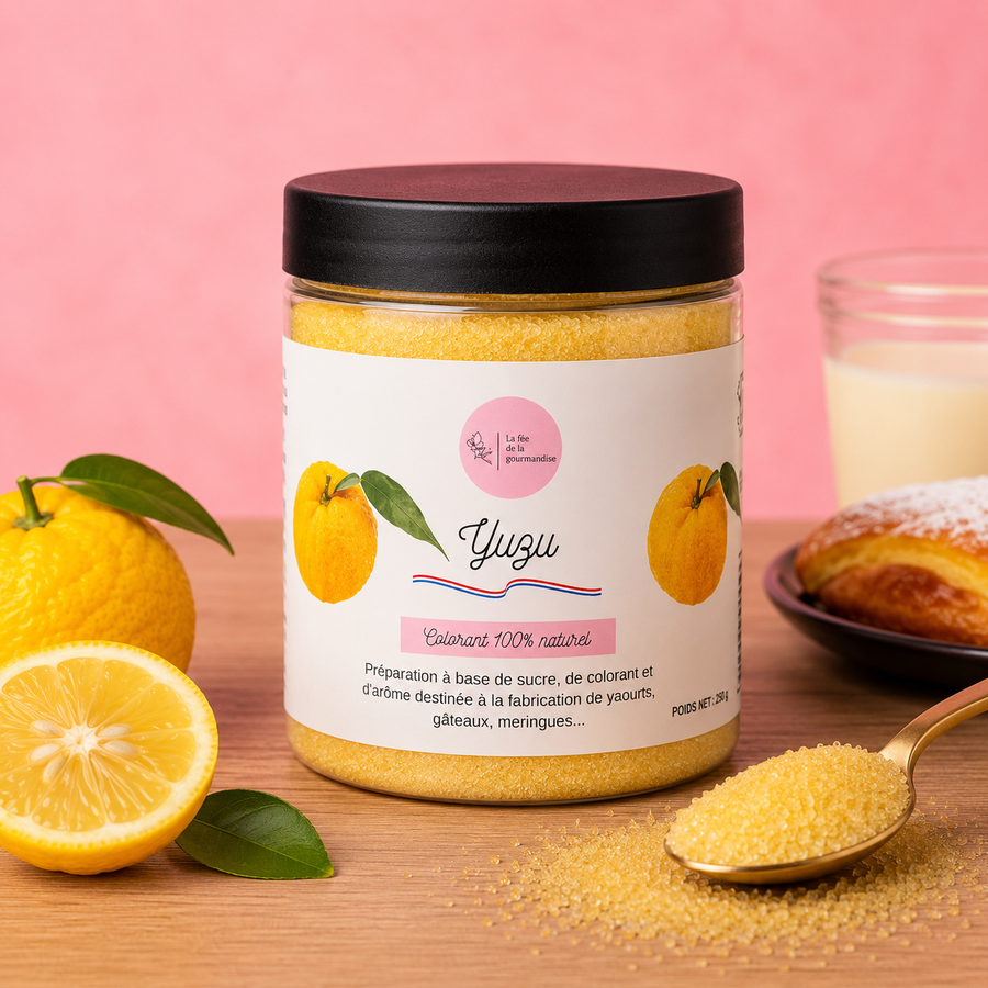 Sucre aromatisé Yuzu 250G en situation